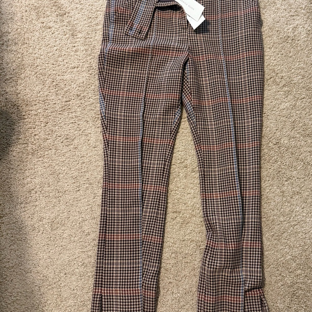 NWT Veronica Beard Chicory Multi Houndstooth Pants- size 8